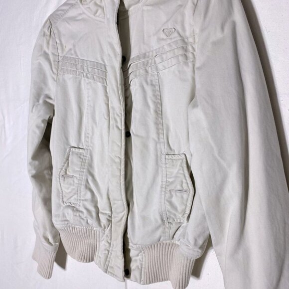 Roxy Ivory Beige Bomber Jacket M - Picture 7 of 12